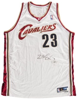 2003-04 Lebron James Game Worn and Signed Cleveland Cavaliers Home Rookie Jersey (MEARS)